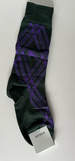 Burberry 3 Bar Socks Wine/Royal M (8-10 US / 38-40 Euro) 8079930 NWT $140