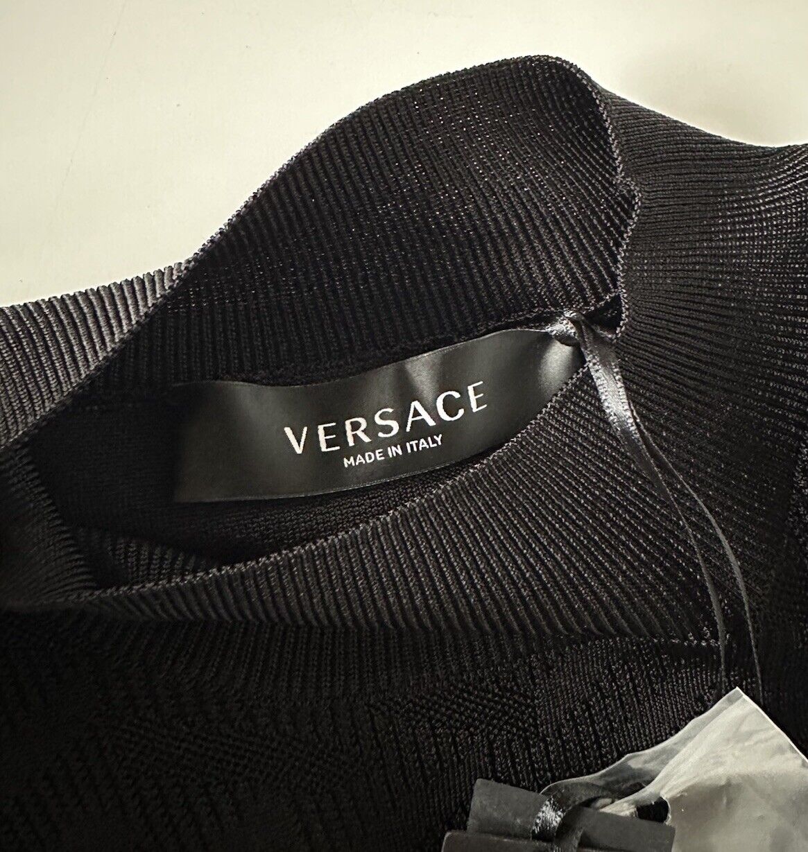 Versace Greek Key Women's Black Top Knit Sweater 8 US 42 Italy 1011299 NWT $1225