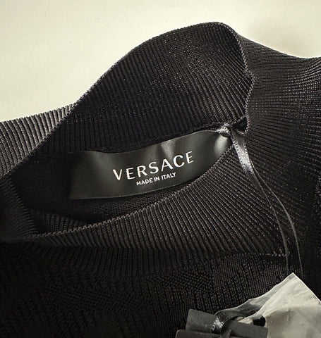 Versace Greek Key Women's Black Top Knit Sweater 8 US 42 Italy 1011299 NWT $1225