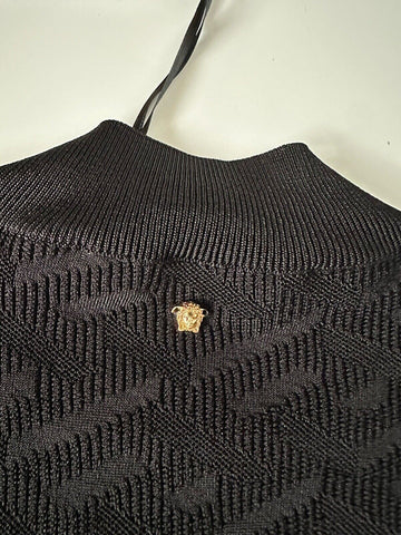 Versace Greek Key Women's Black Top Knit Sweater 8 US 42 Italy 1011299 NWT $1225