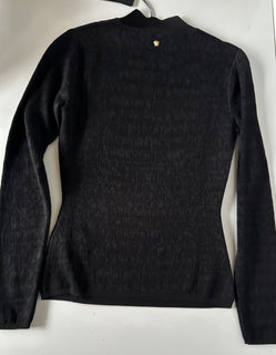 Versace Crocodile Texture Black Top Knit Sweater 6 US 40 Italy 1011299 NWT $1225
