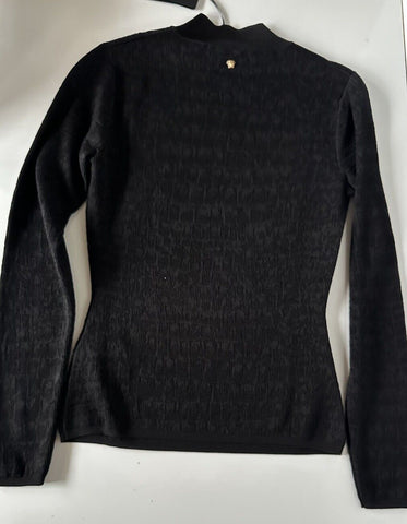 Versace Greek Key Women's Black Top Knit Sweater 6 US 40 Italy 1011299 NWT $1225