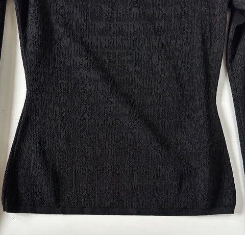 Versace Crocodile Texture Black Top Knit Sweater 6 US 40 Italy 1011299 NWT $1225