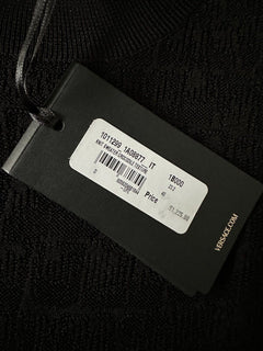 Versace Crocodile Texture Black Top Knit Sweater 6 US 40 Italy 1011299 NWT $1225