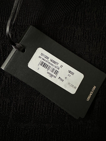 Versace Crocodile Texture Black Top Knit Sweater 6 US 40 Italy 1011299 NWT $1225