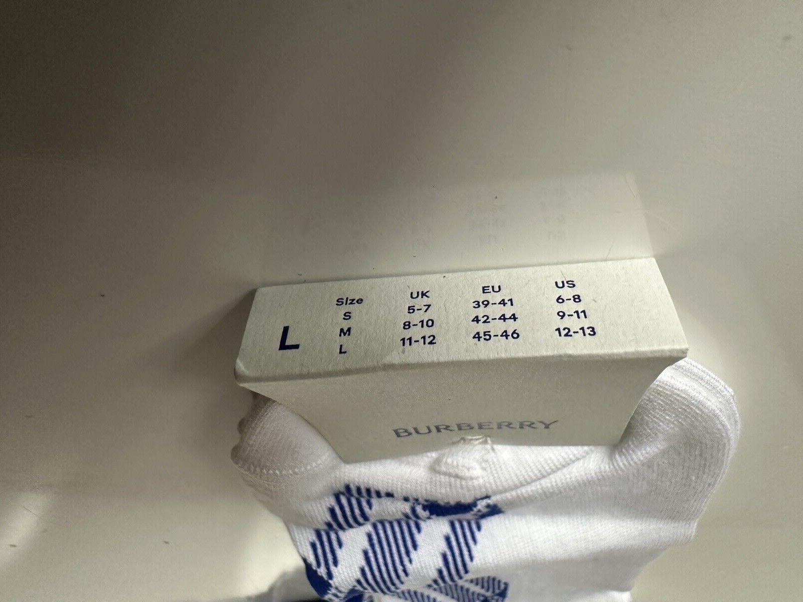 Burberry 3 Bar Socks White/Knight L (12-13 US / 45-46 Euro) 8079929 NWT $140