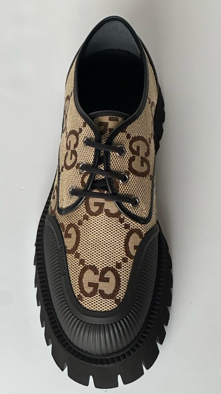 Gucci Men’s GG Logo Light-weight Shoes Black/Camel 10 US (9.5 Gucci) 699552 NIB