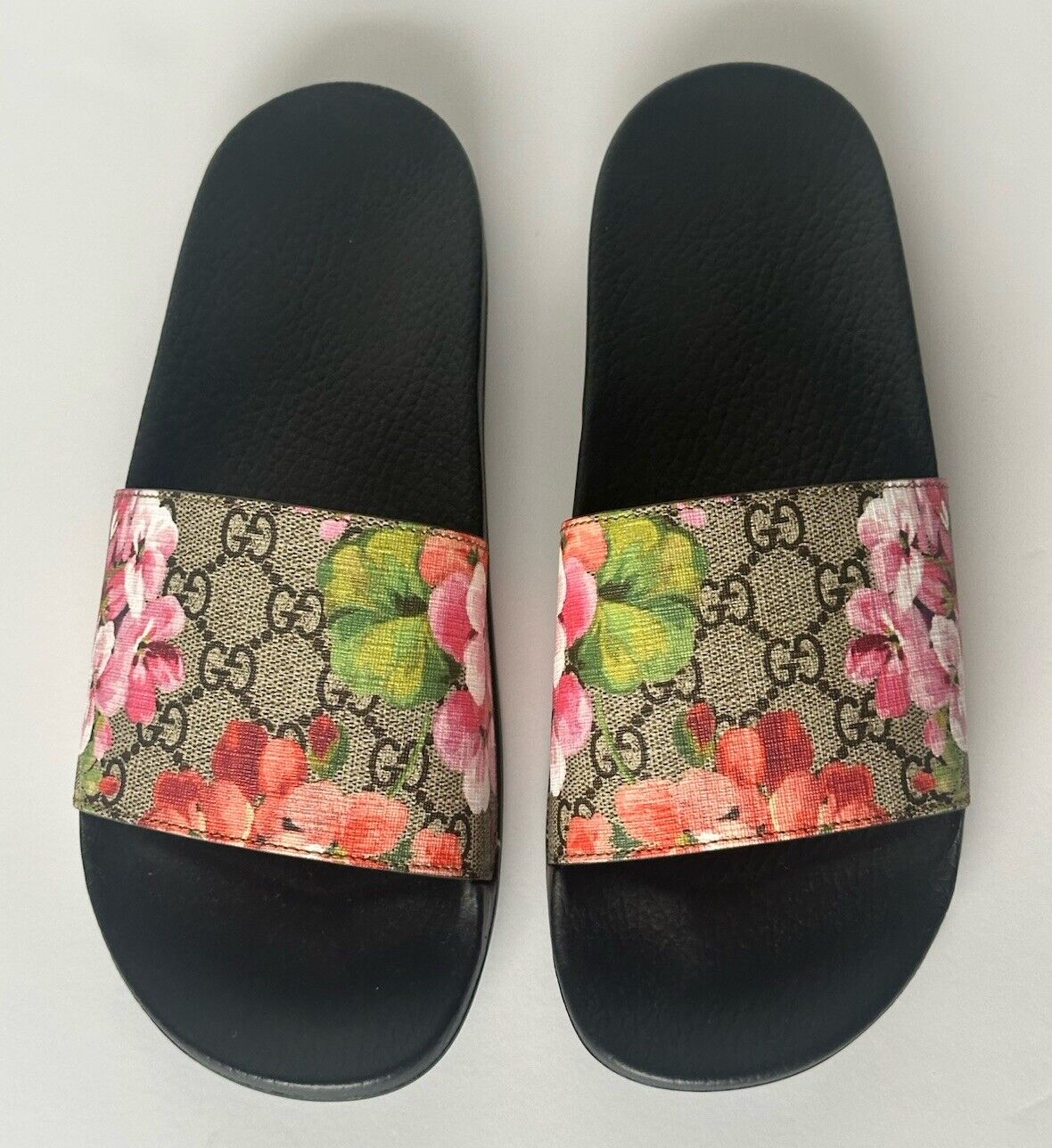 Gucci Women's GG/Floral Print Slide Sandals 11 US (41 Euro) 408508 Italy NIB