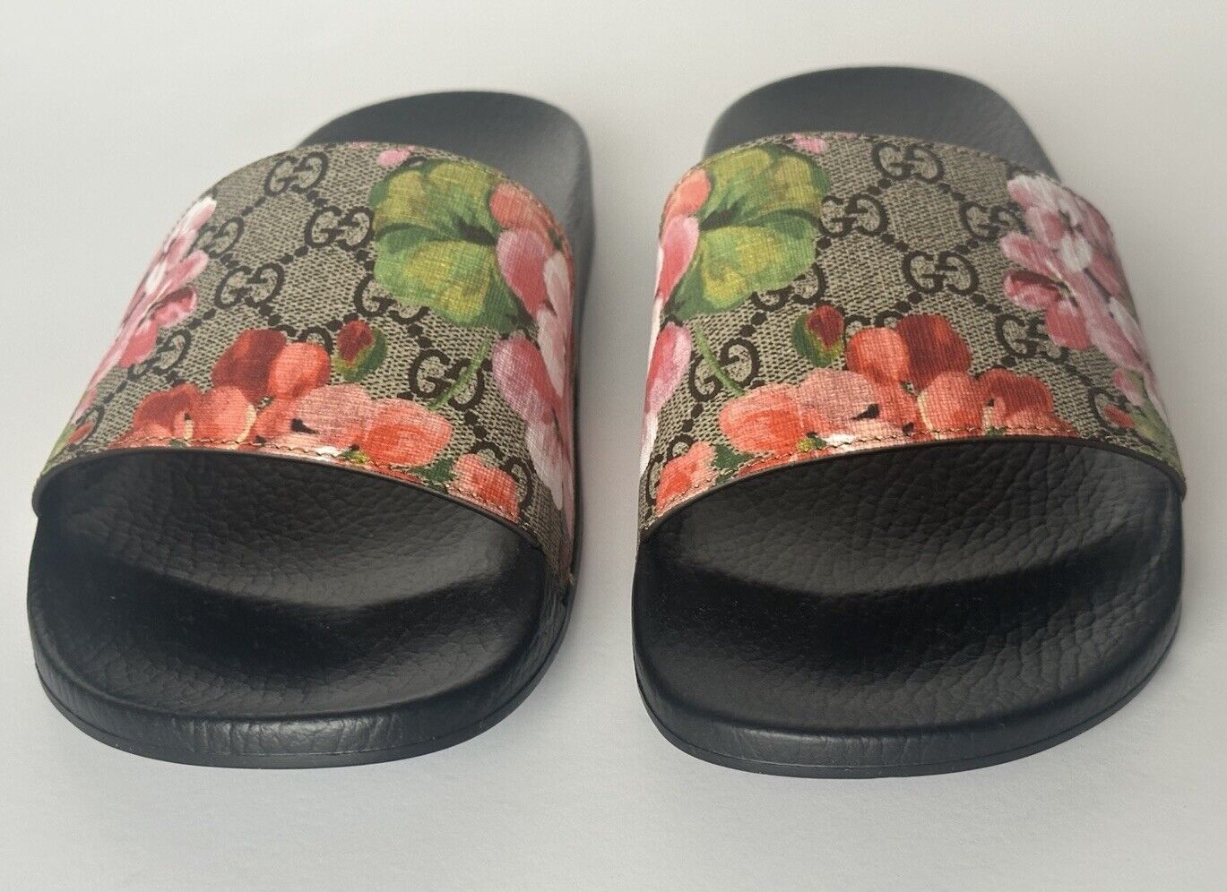 Gucci Women's GG/Floral Print Slide Sandals 11 US (41 Euro) 408508 Italy NIB