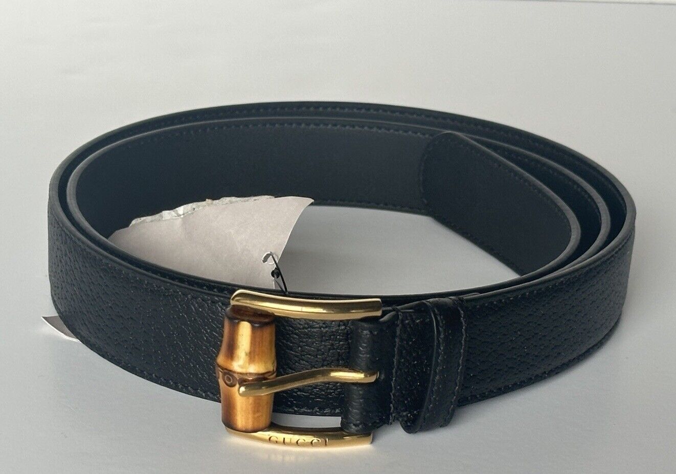 Gucci Men’s Leather Dollar Pigprint Belt Black 110/44 Italy 699954 NWT