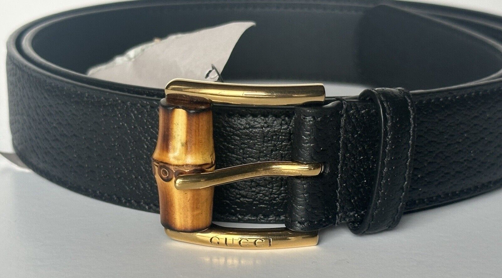 Gucci Men’s Leather Dollar Pigprint Belt Black 110/44 Italy 699954 NWT