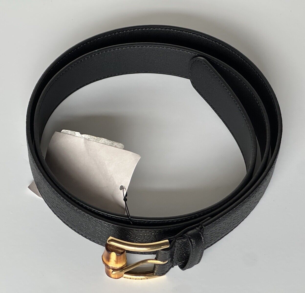 Gucci Men’s Leather Dollar Pigprint Belt Black 110/44 Italy 699954 NWT