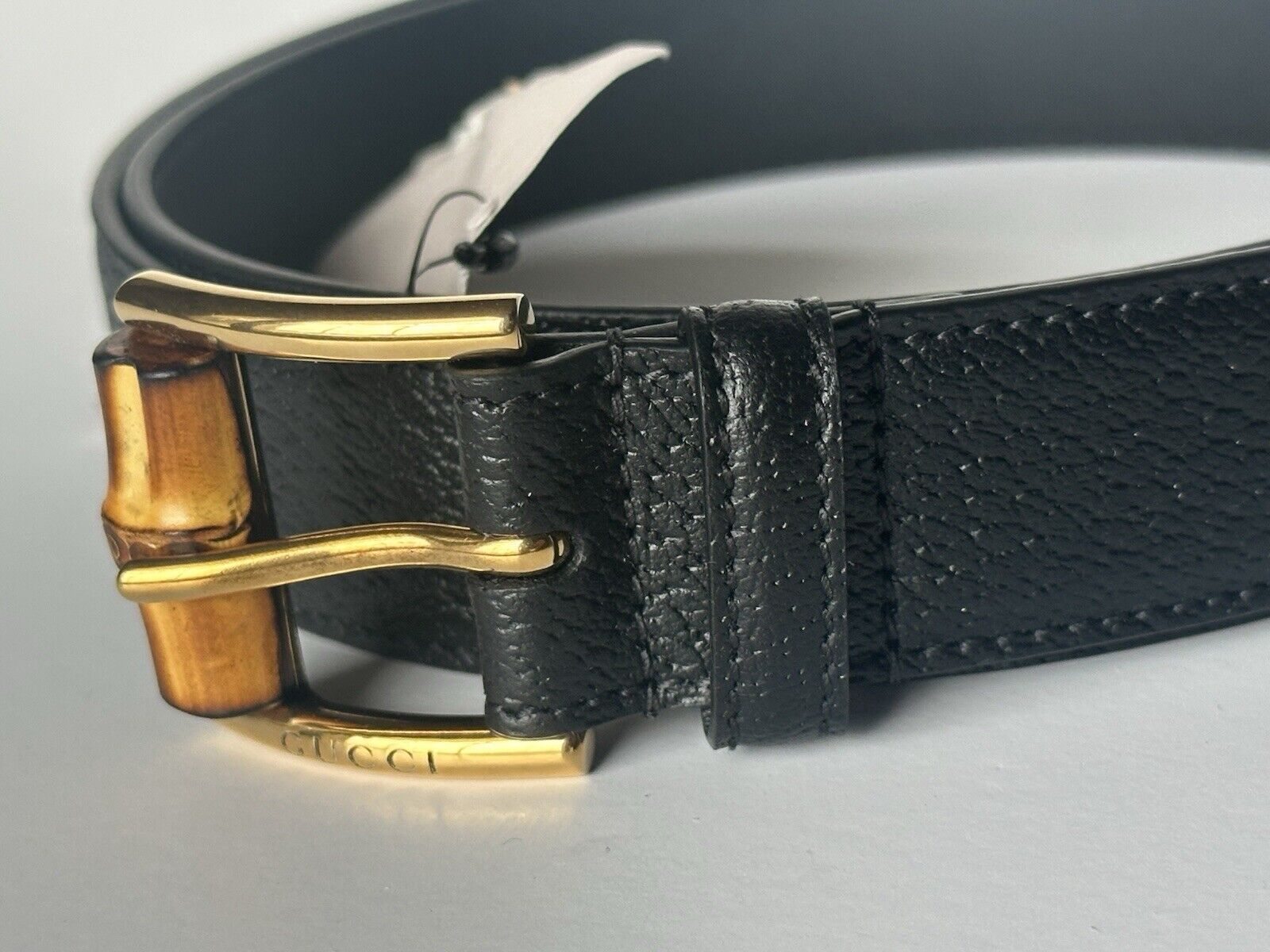 Gucci Men’s Leather Dollar Pigprint Belt Black 110/44 Italy 699954 NWT