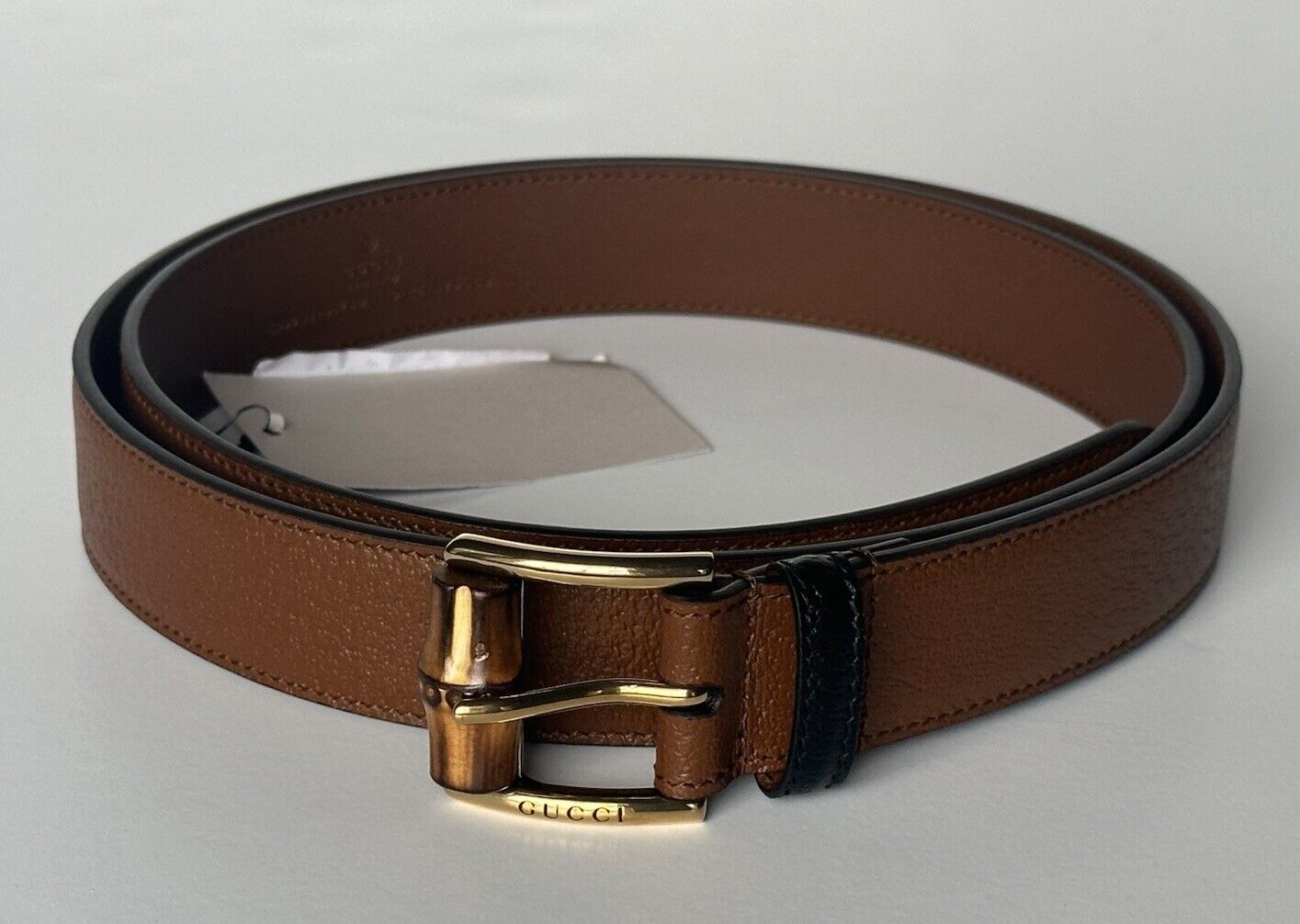 Gucci Men’s Leather Dollar Pigprint Belt Brown 110/44 Italy 699954 NWT