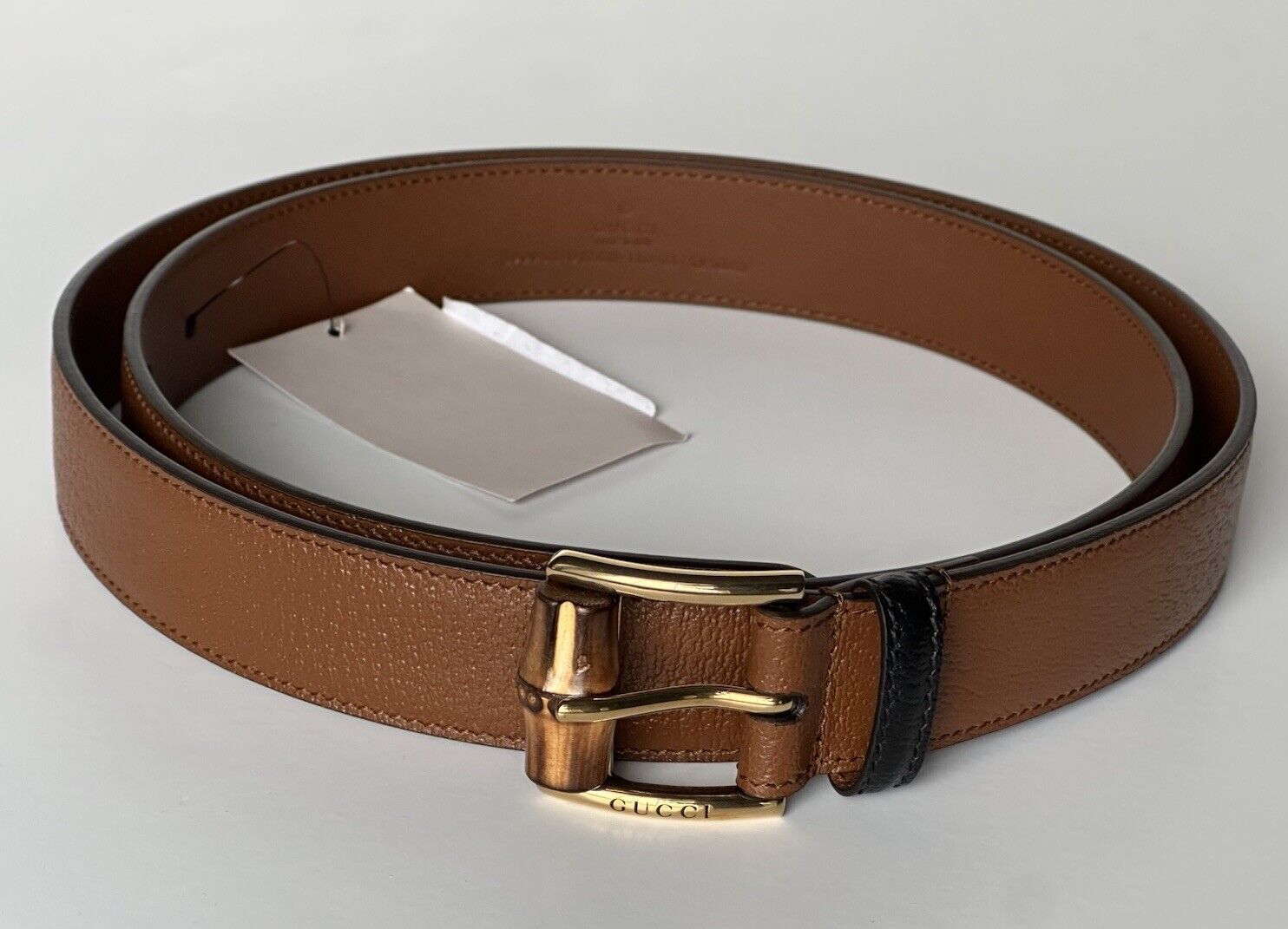 Gucci Men’s Leather Dollar Pigprint Belt Brown 110/44 Italy 699954 NWT