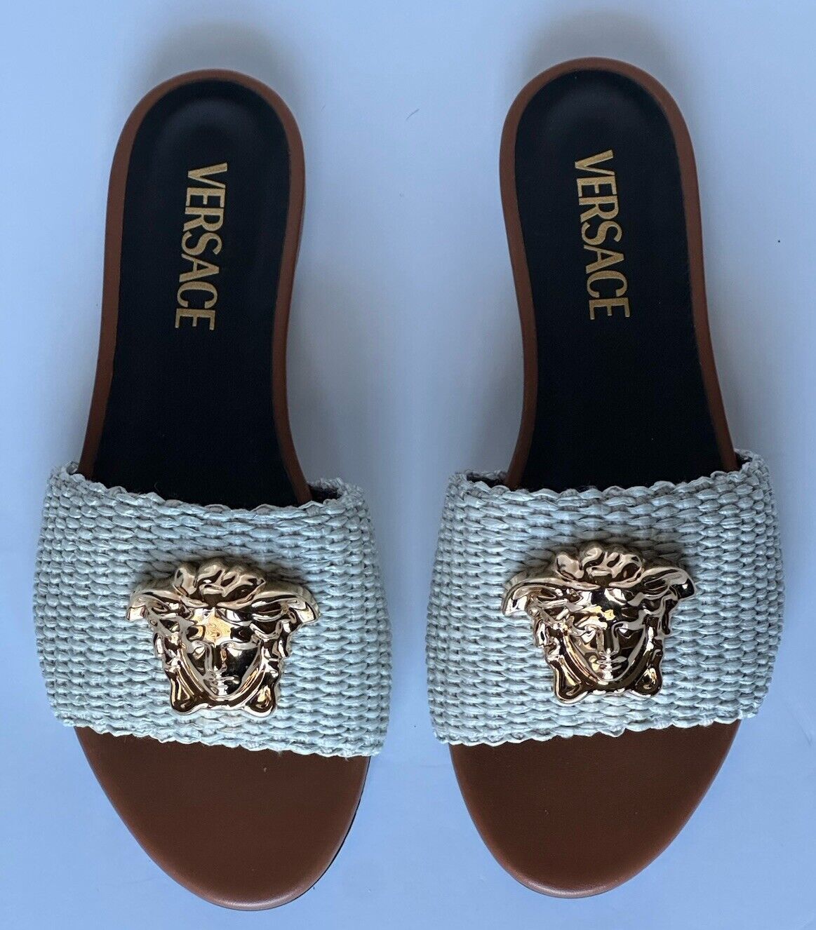 VERSACE Medusa Women's Summer Nude Sandals 6 US (36 Euro) 1009428 Spain NIB $850