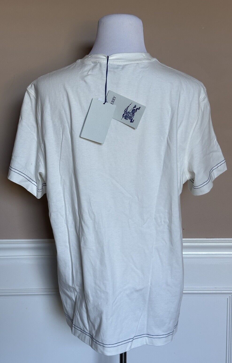 Burberry Men's White Cotton T-shirt 2XL 8090542 Portugal NWT $510