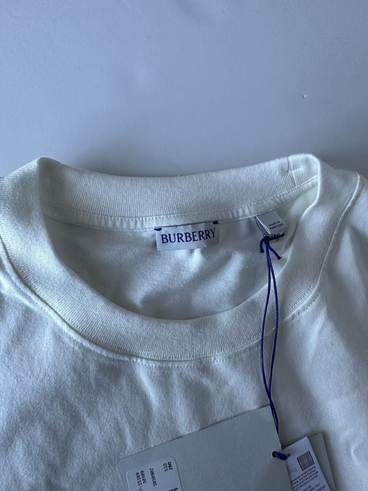 Burberry Men's White Cotton T-shirt 2XL 8090542 Portugal NWT $510