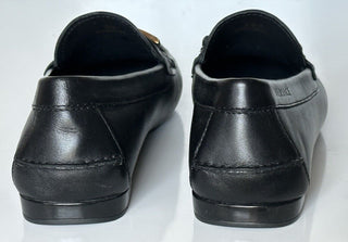 VERSACE Greek Key Mens Black Leather Driver Shoes 6.5 US (39.5) 1006271 NIB $800