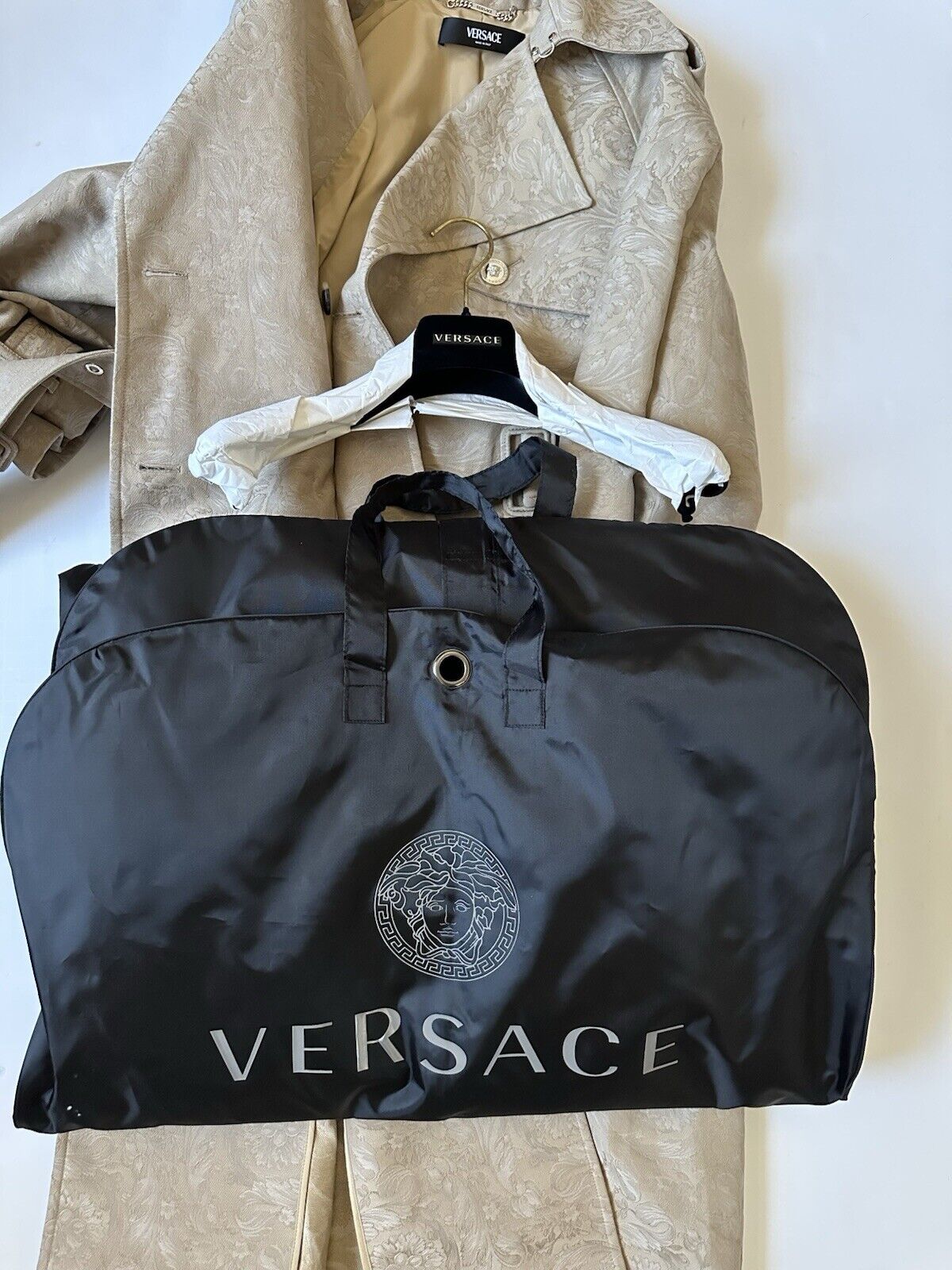 Versace Women’s Barocco Jacquard Trench Coat 6 US (42) 1013653 Italy NWT $3550