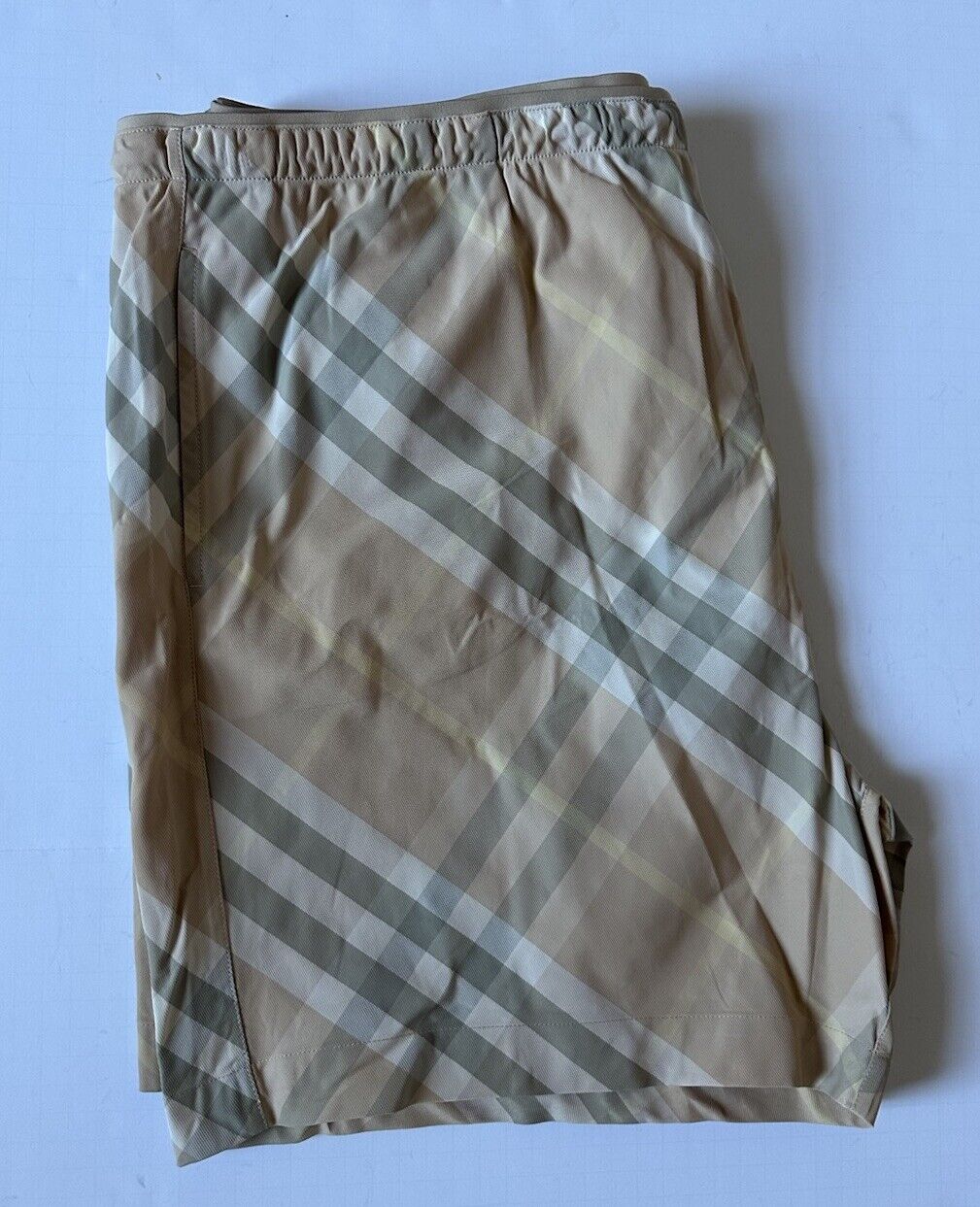 Burberry Men's Flax IP Check Boxer Swim Shorts XL 8083161 Portugal NWT $630