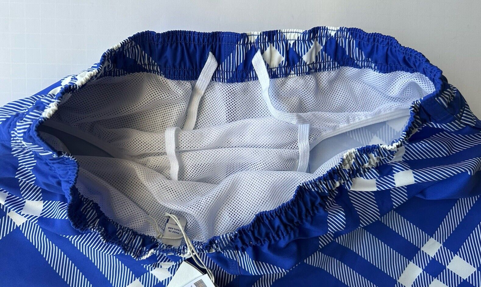 Burberry Men's Knight Blue IP Check Boxer Swim Shorts Small 8079900 NWT $630