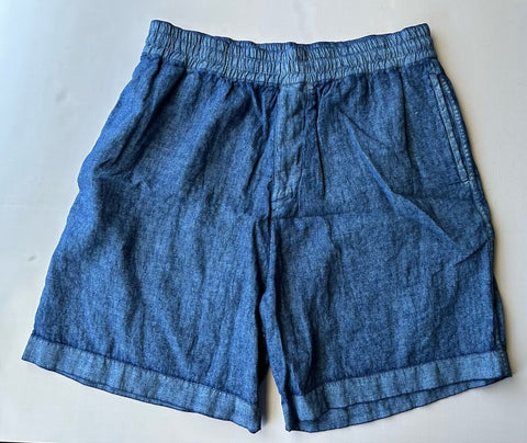 Burberry Men's Knight Blue Linen Shorts Medium 8081793 Made in Italy NWT $910