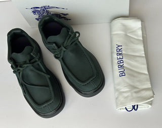 Burberry Green Leather Creeper Lace-up Boots 9 US (42) 8075390 IT NIB $1090