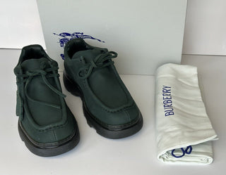 Burberry Green Leather Creeper Lace-up Boots 11 US (44) 8075390 IT NIB $1090