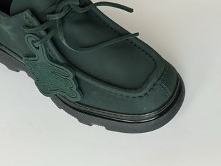 Burberry Green Leather Creeper Lace-up Boots 11 US (44) 8075390 IT NIB $1090