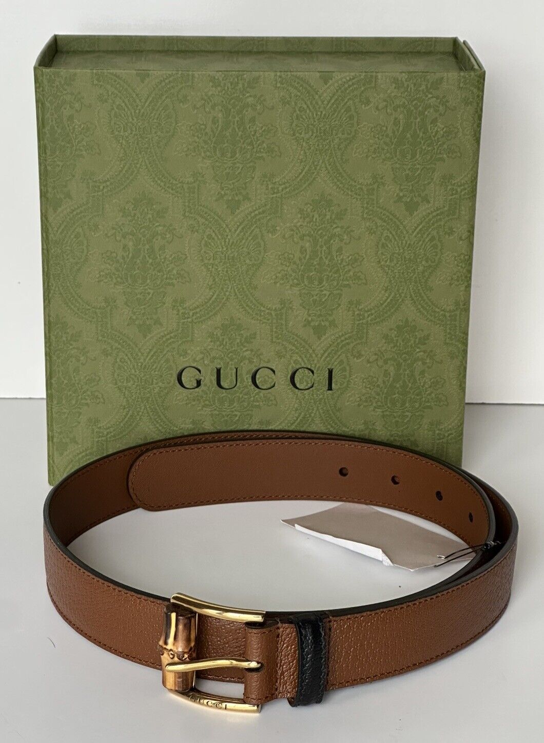 Gucci Men’s Leather Dollar Pigprint Belt Brown 105/42 Italy 699954 NWT