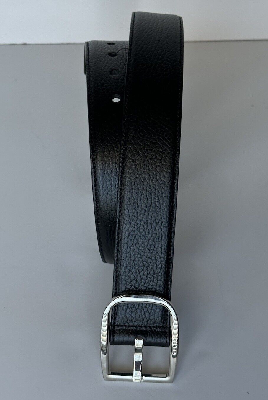 Gucci Men's Dollar Calf Leather Belt Black 85/34 Made in Italy 449716 NWT