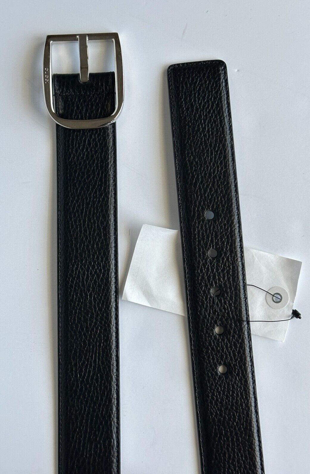 Gucci Men's Dollar Calf Leather Belt Black 85/34 Made in Italy 449716 NWT