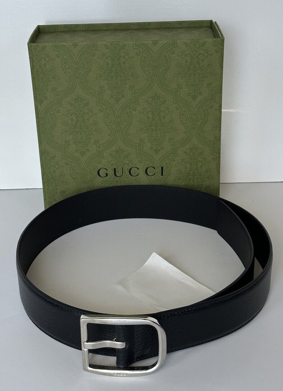 Gucci Men's Dollar Calf Leather Belt Black 85/34 Made in Italy 449716 NWT