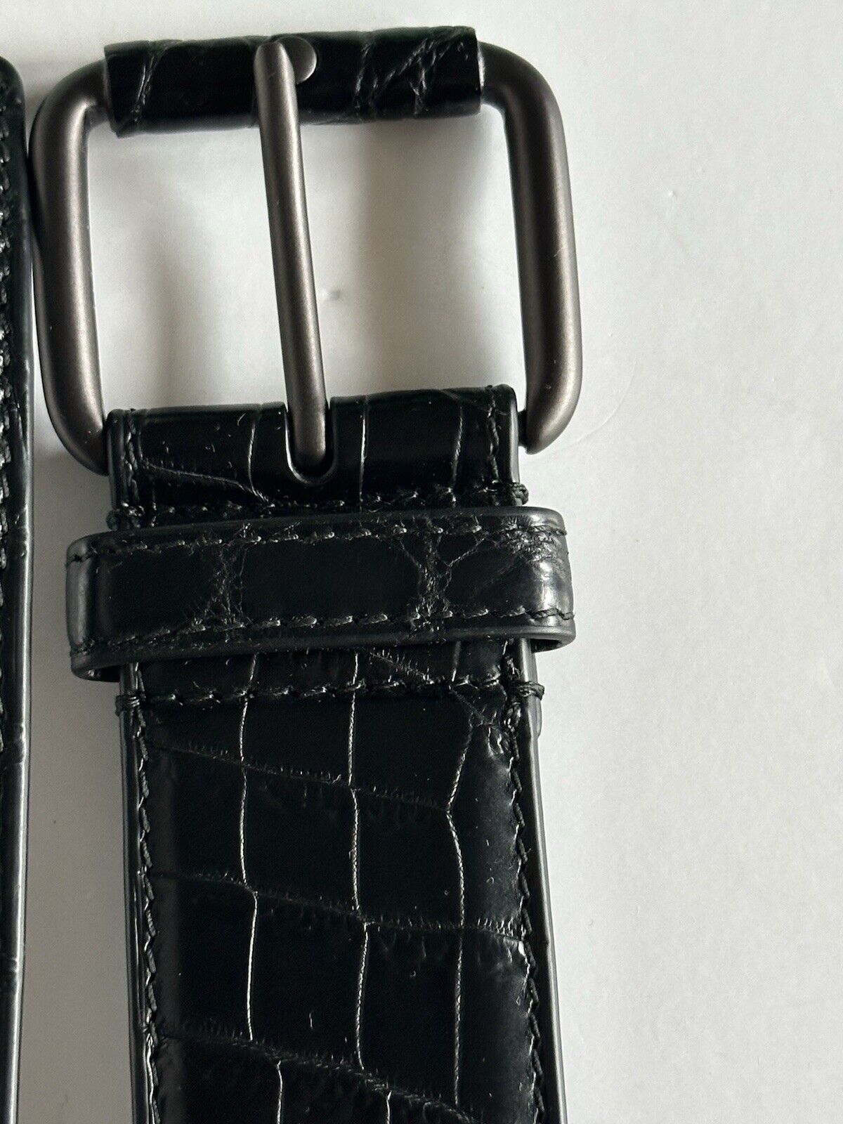 Bottega Veneta Crocodile Soft Leather Black Belt 40/100 IT 288168 NWT $1980