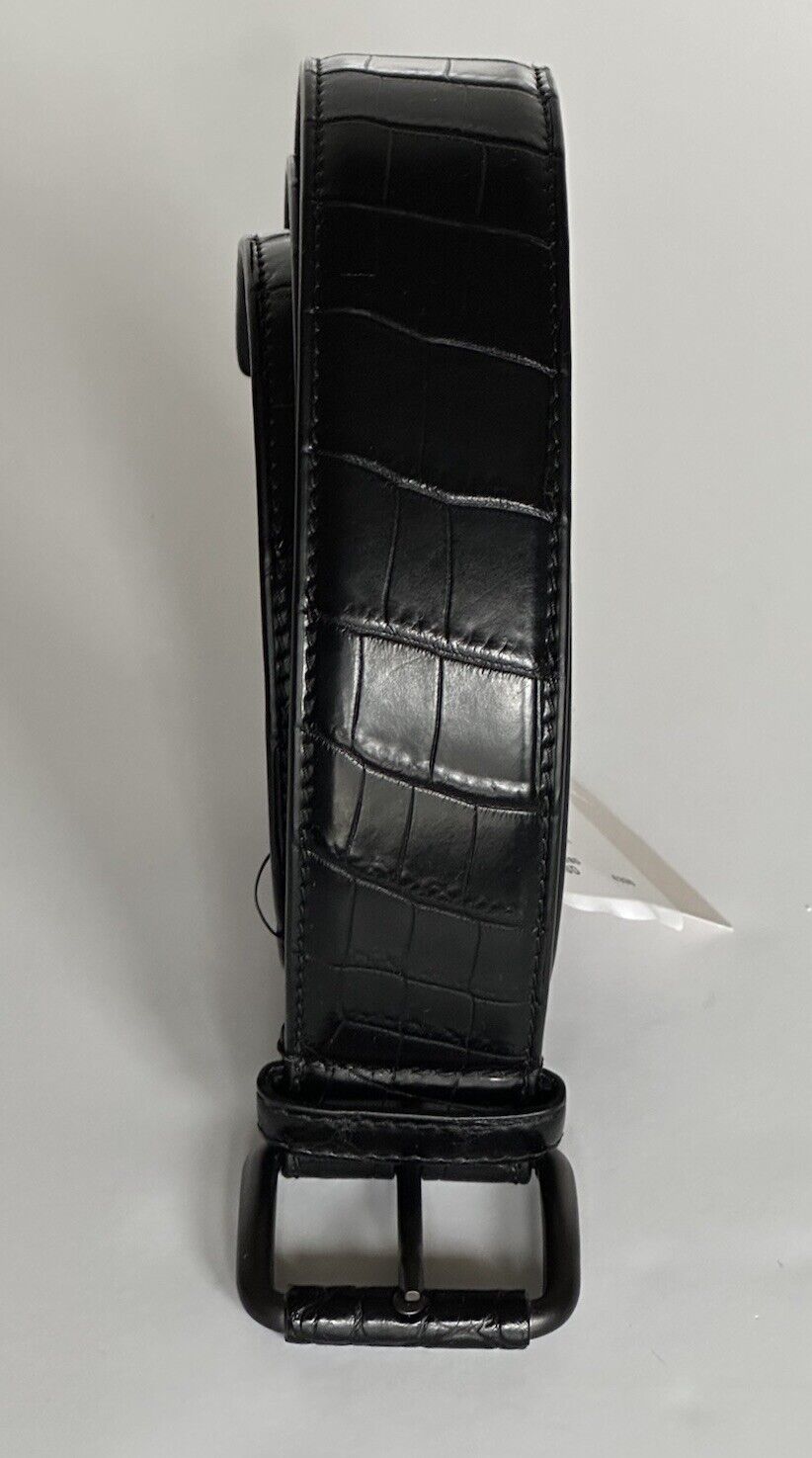 Bottega Veneta Crocodile Soft Leather Black Belt 40/100 IT 288168 NWT $1980