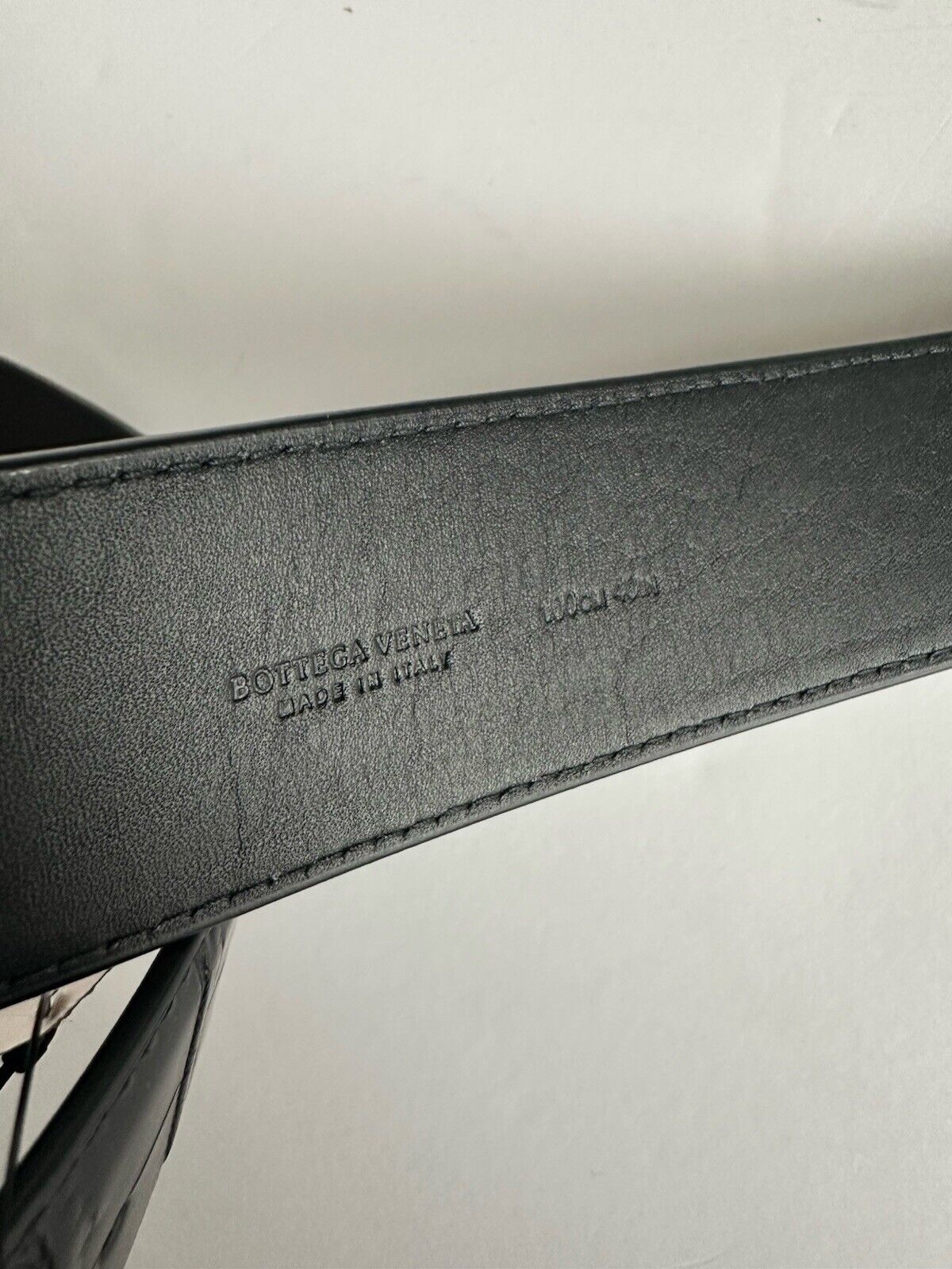 Bottega Veneta Crocodile Soft Leather Black Belt 40/100 IT 288168 NWT $1980