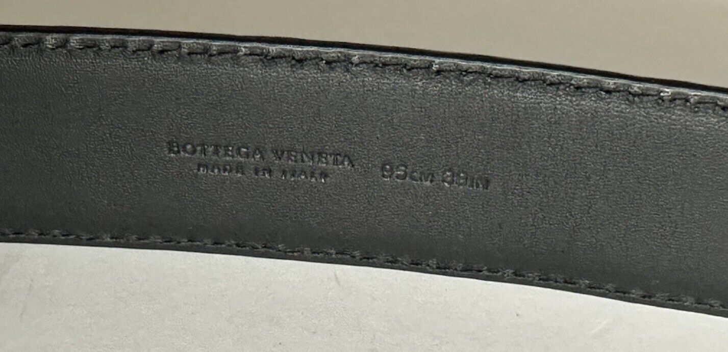 Bottega Veneta Crocodile Soft Leather Black Belt 38/95 Italy 358138 NWT $1850