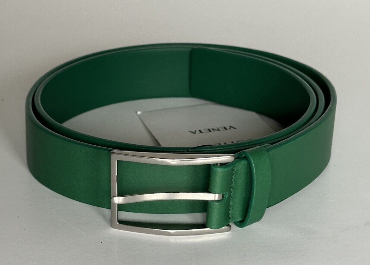 Bottega Veneta Racing Green French Calf Leather Belt 38/95 Italy 649378 NWT $480