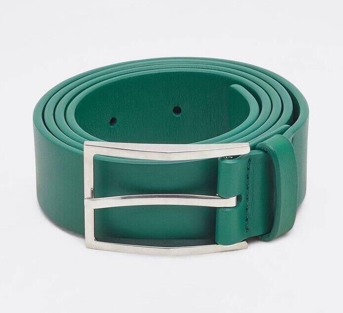 Bottega Veneta Racing Green French Calf Leather Belt 38/95 Italy 649378 NWT $480