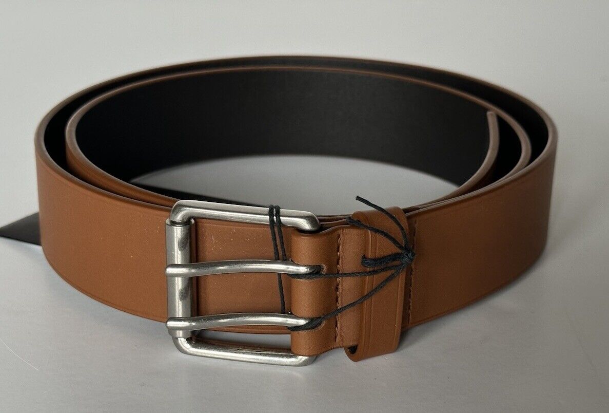 Bottega Veneta Double Prong Brown Calf Leather Belt 40/100 Italy 574859 NWT $490