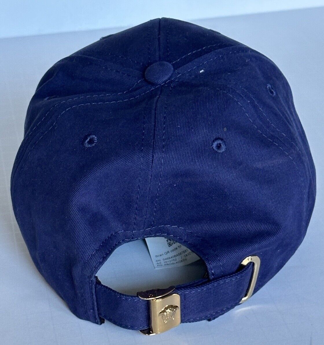 Versace Logo Drill Cotton Baseball Cap Hat Blue Size 60 Italy 1012752 NWT $550