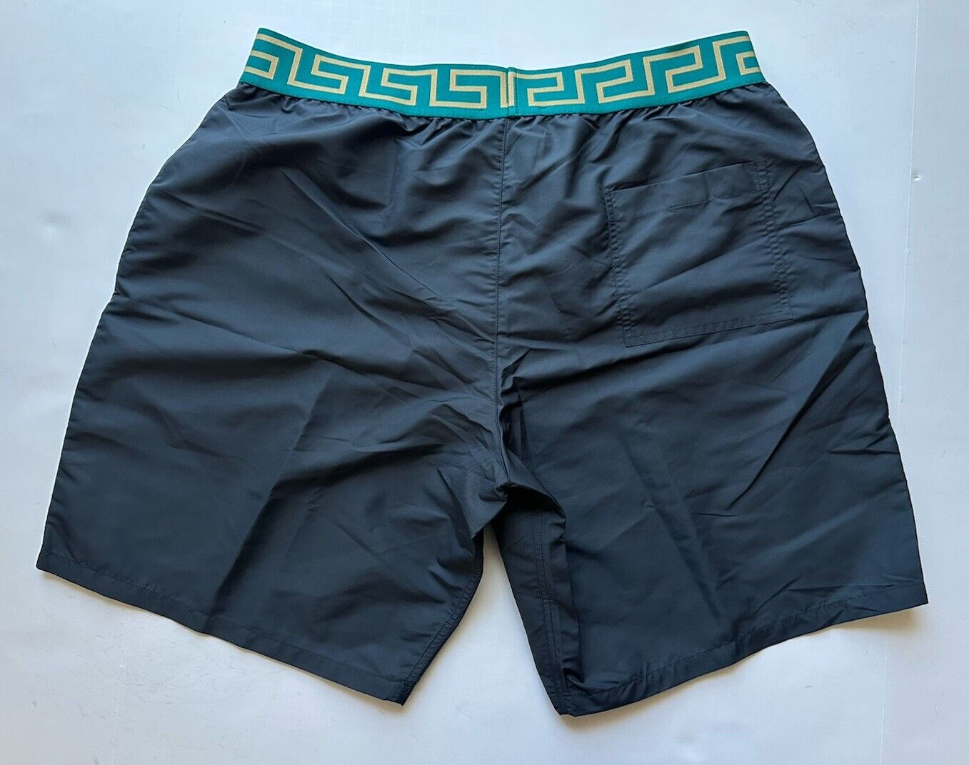 Versace Greek Key Logo Men's Gray Swim Shorts Size 5 (32”) IT 1008968 NWT $425