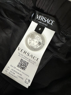 Versace Logo Men's Black Swim Shorts Size 5 (32") IT 1001598 Italy NWT