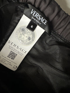 Versace Logo Men's Black Swim Shorts Size 6 (34") IT 1001598 Italy NWT
