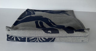 Burberry Knight Logo Canvas Pouch Clutch Gray/Blue 80838681 Italy NWT $910