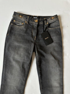 Versace Women's Stone Washed Denim Gray Jeans Size 28 US Italy 1013135 NWT $950