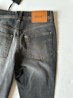 Versace Women's Stone Washed Denim Gray Jeans Size 28 US Italy 1013135 NWT $950
