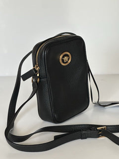 Versace Leather Gold Medusa Grainy Leather Mini Crossbody Bag 1008863 NWT $850