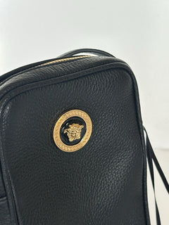 Versace Leather Gold Medusa Grainy Leather Mini Crossbody Bag 1008863 NWT $850